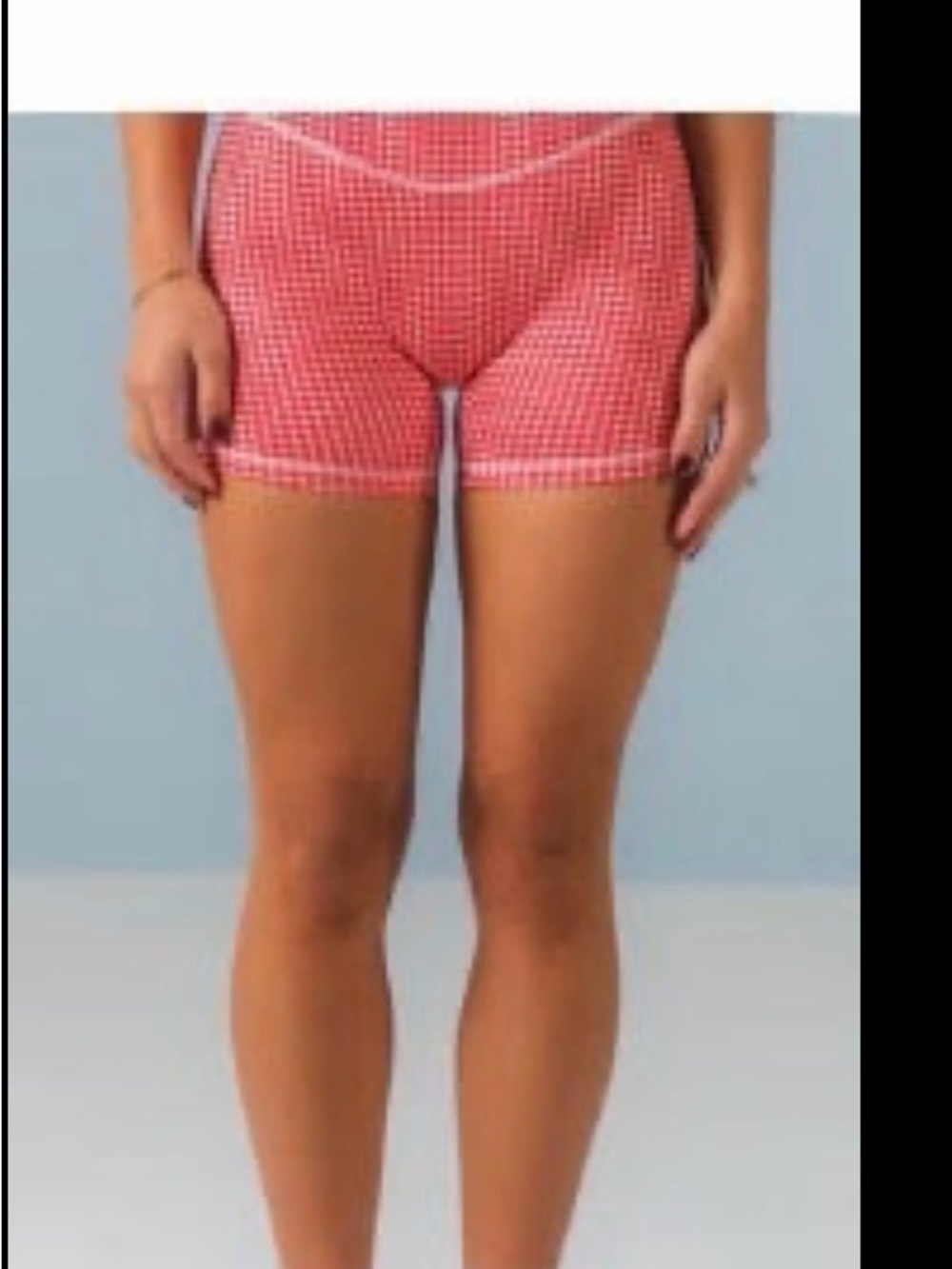 Women’s Red Micro-Check Bike Shorts - Stretch Comfort